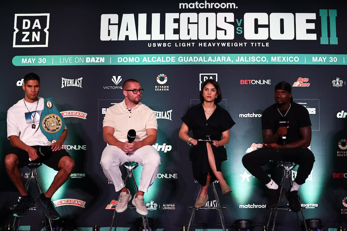 Manuel Gallegos at the press conference ahead of his rematch against Khalil Coe