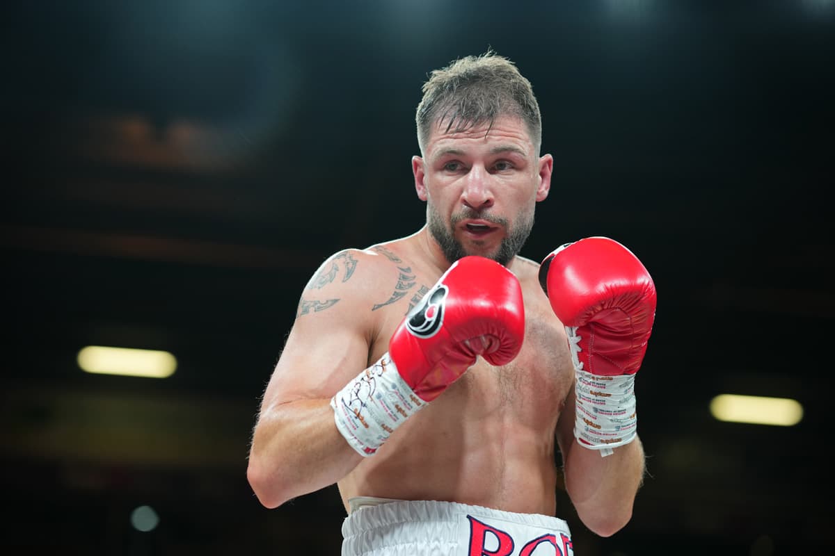 Maxi Hughes during his bout against Archie Sharp at Doncaster Stadium