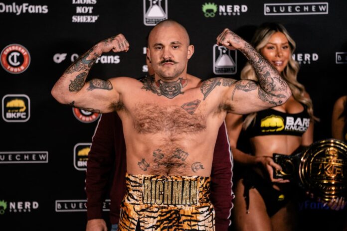 Mike Richman at the BKFC Colorado weigh-in ahead of his bout against Isaac Doolittle