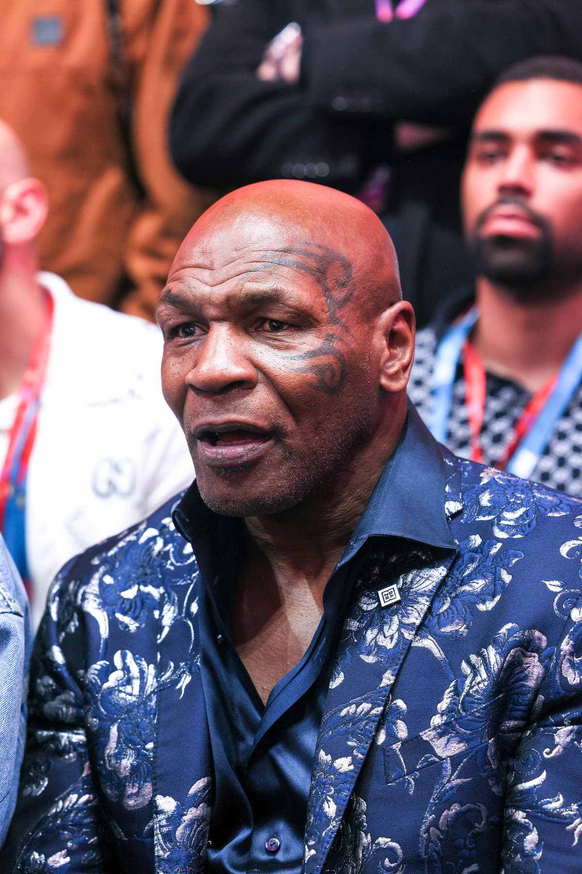 Mike Tyson during the Fatal Fury boxing event at Times Square in New York City