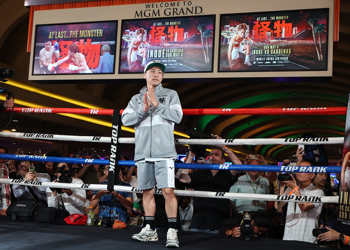 Naoya Inoue during his Grand Arrival ahead of his bout against Ramon Cardenas in Las Vegas
