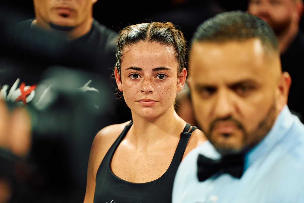Natalie Dove after her bout against Nayeli Rodriguez during Most Valuable Prospects 12 in Orlando, Florida