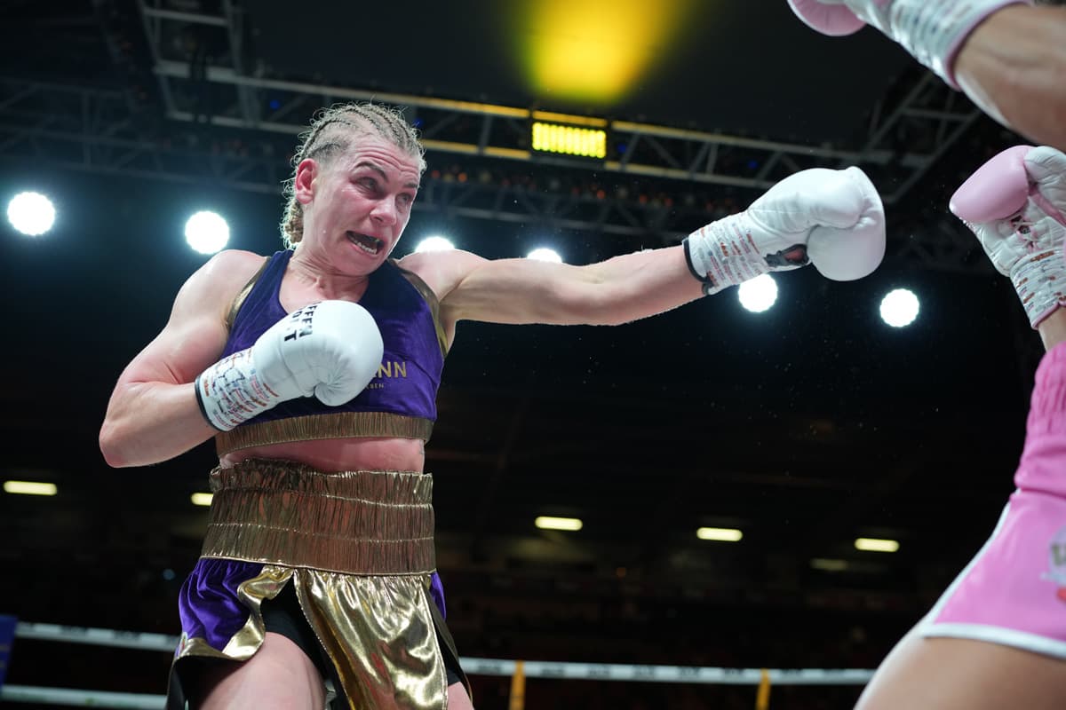 Natalie Zimmermann during her bout against Terri Harper at Doncaster Stadium