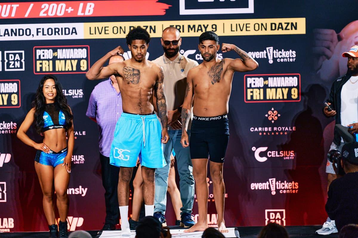 Quincey Williams and Jose Edgardo Perdomo at the weigh-in