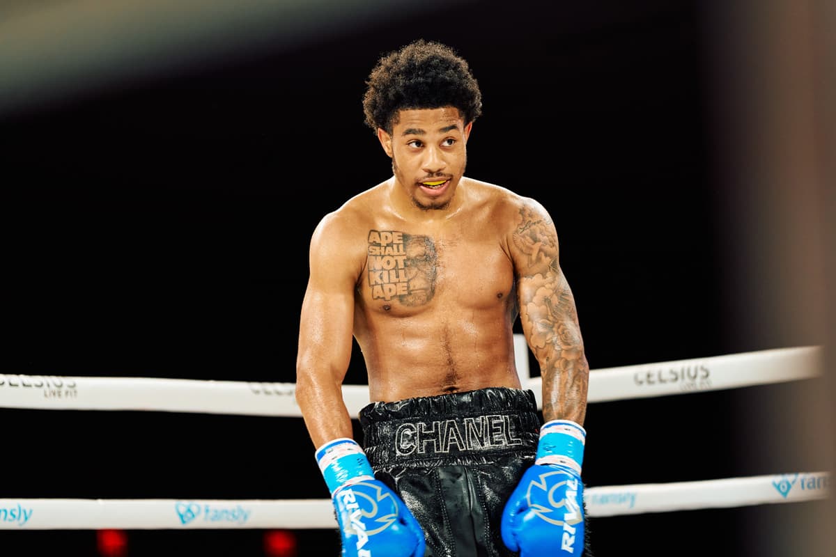 Quincey Williams during his boxing bout against Jose Edgardo Perdomo at Most Valuable Prospects 12 in Orlando, Florida