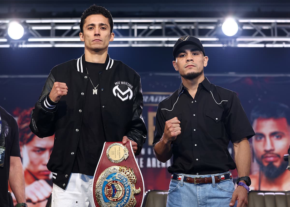Rafael Espinoza and Edward Vazquez at the press conference