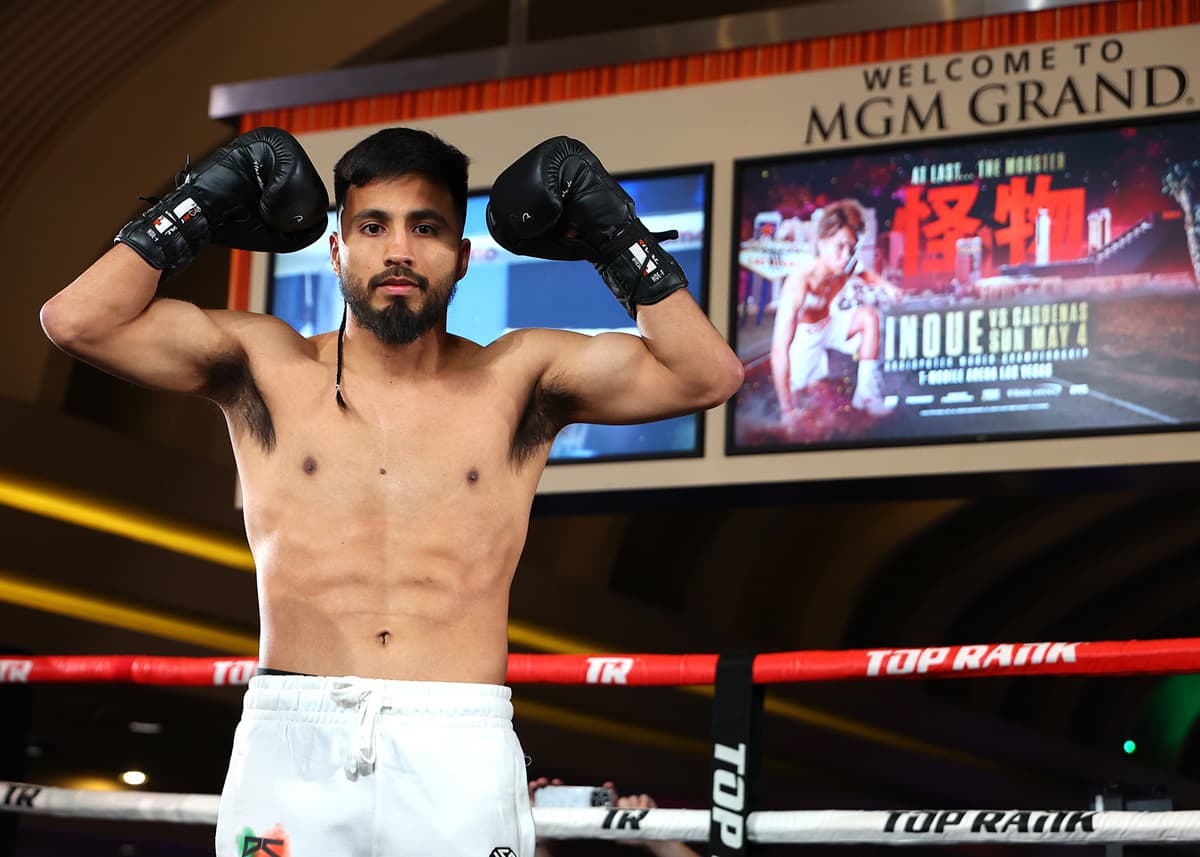 Ramon Cardenas during his Grand Arrival ahead of his bout against Naoya Inoue in Las Vegas