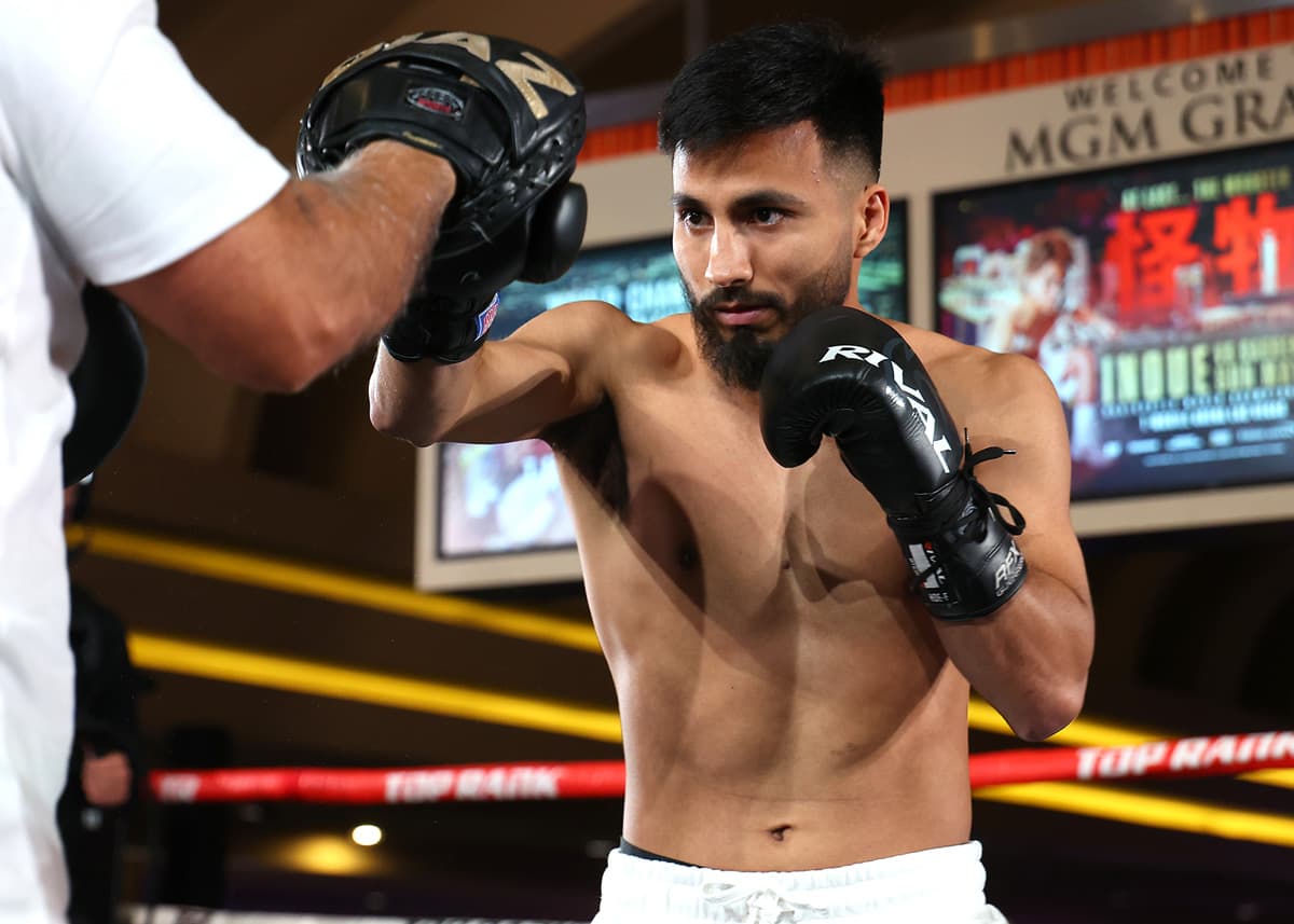 Ramon Cardenas during his Grand Arrival ahead of his bout against Naoya Inoue in Las Vegas