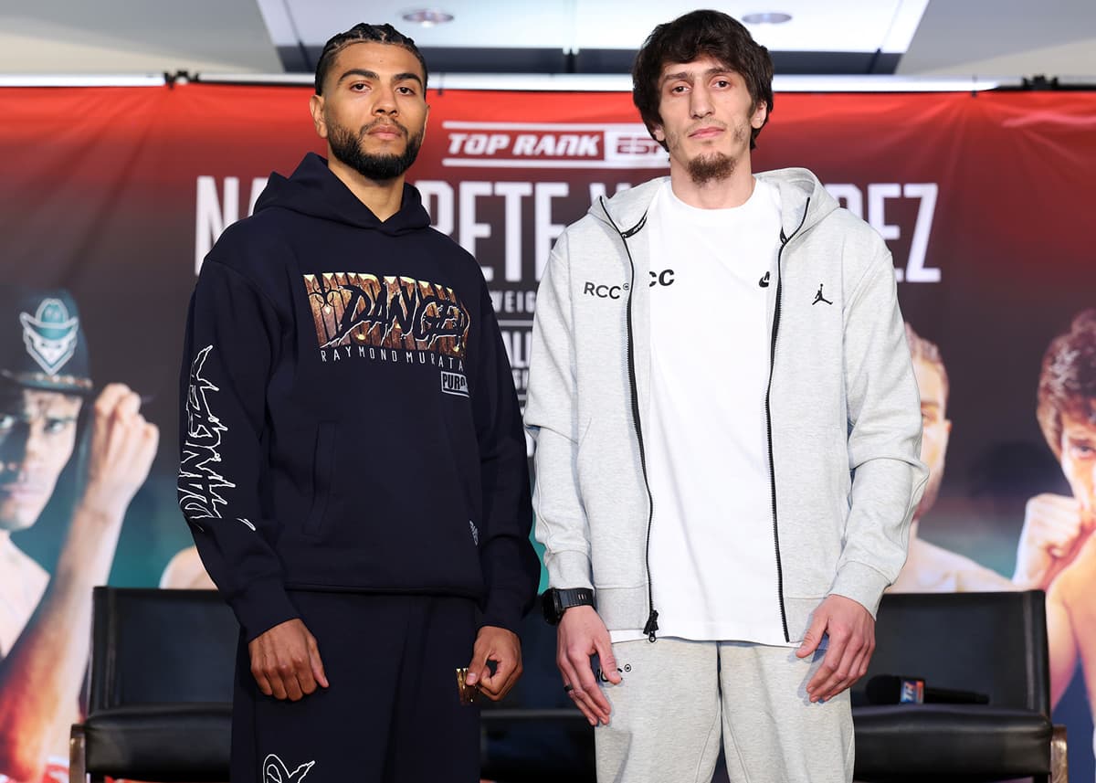 Raymond Muratalla and Zaur Abdullaev at the press conference ahead of their bout at Pechanga Arena San Diego