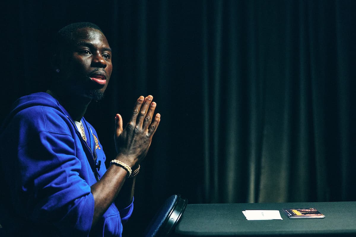 Richardson Hitchins at media day ahead of his bout against George Kambosos Jr. in New York