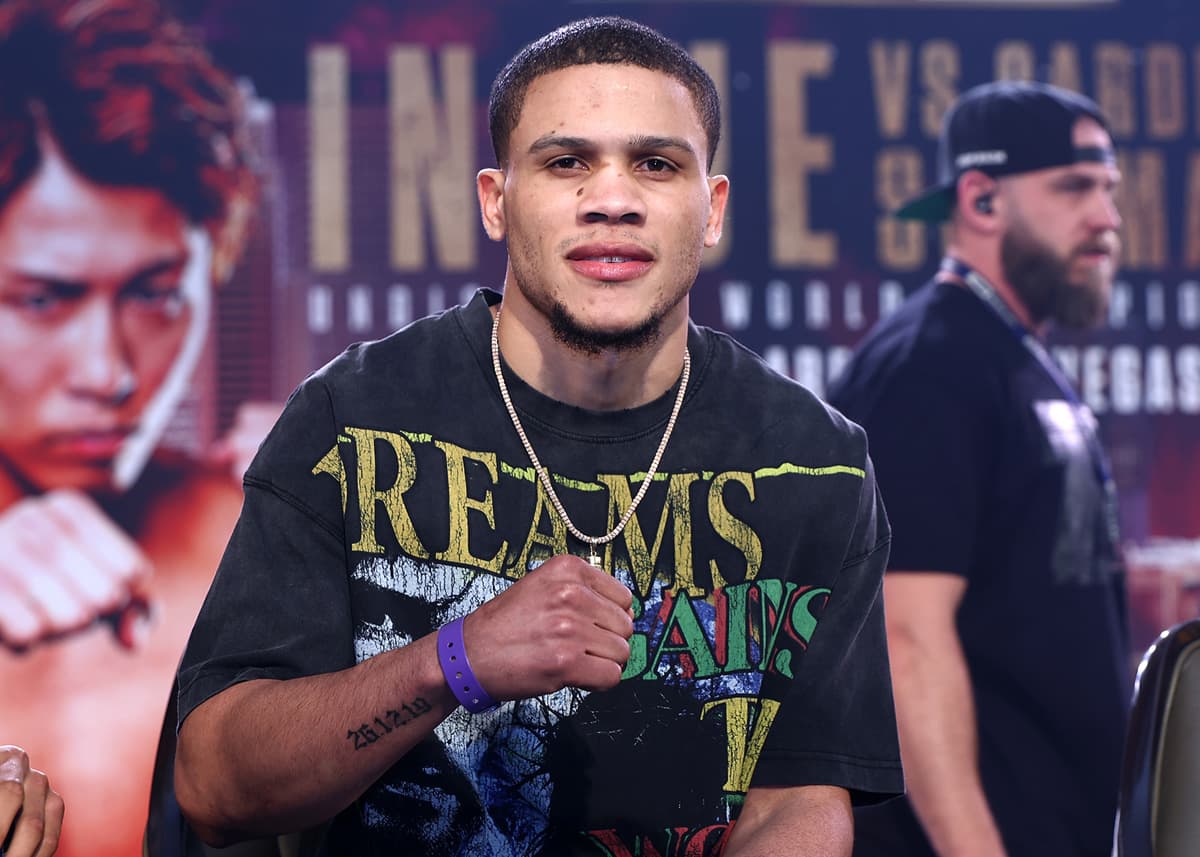 Rohan Polanco at the press conference ahead of his bout against Fabian Maidana