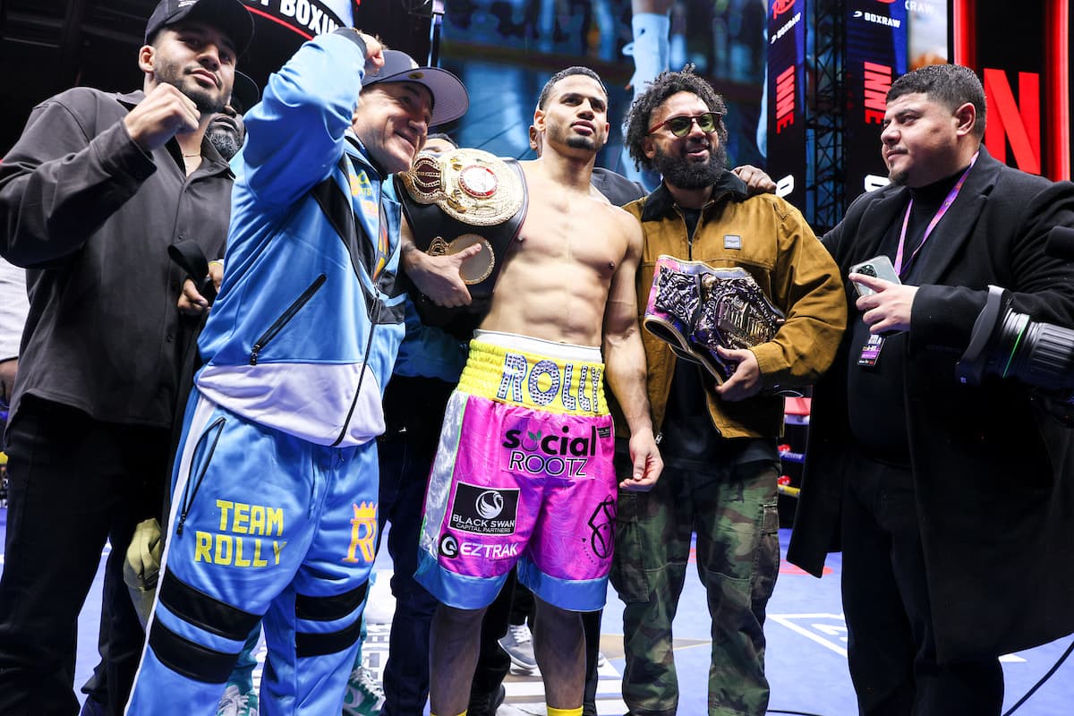 Rolando Romero with his team after his bout against Ryan Garcia