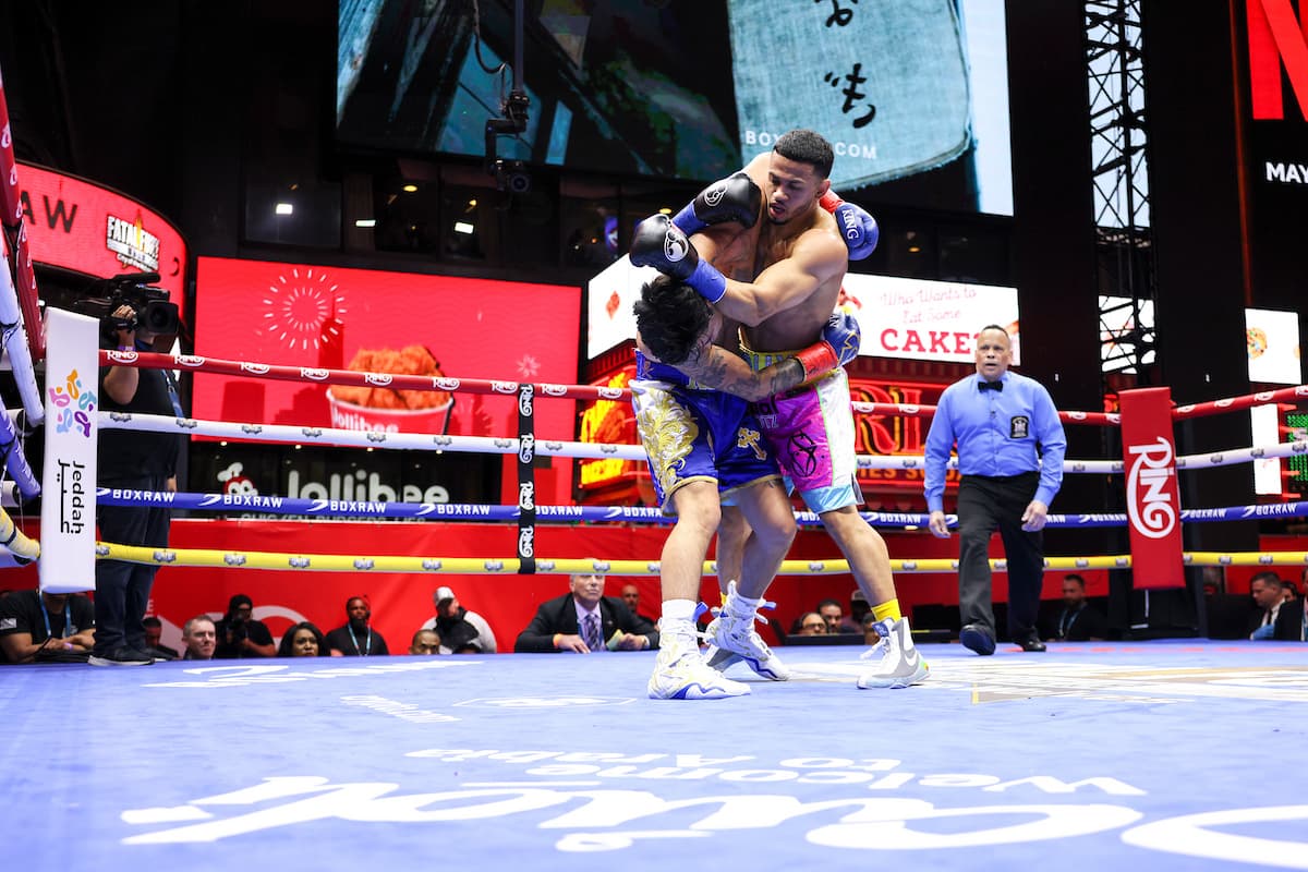 Rolando Romero and Ryan Garcia during their bout
