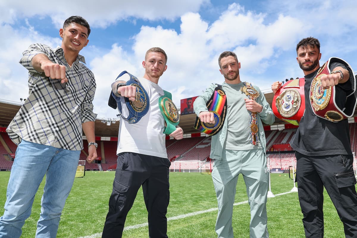 Royston Barney-Smith, Ryan Garner, Reece Bellotti, and Ryan Garner at St Mary's Stadium in Southampton, England