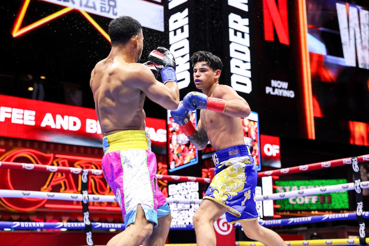Ryan Garcia and Rolando Romero during their bout