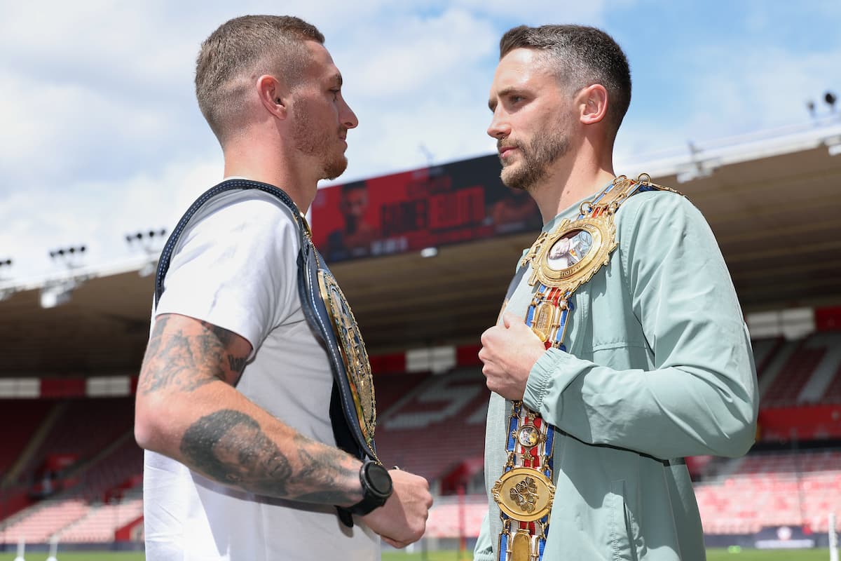 Ryan Garner and Reece Bellotti face off at St Mary's Stadium in Southampton, England