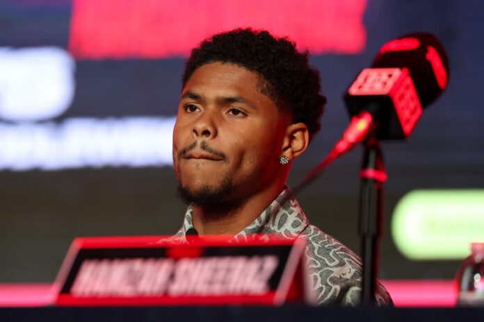Shakur Stevenson during the press conference ahead of his bout against William Zepeda in New York