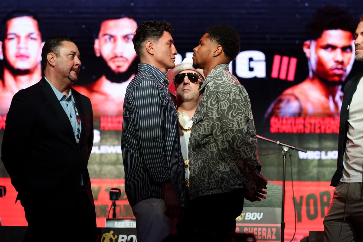 Shakur Stevenson and William Zepeda come face-to-face during the press conference ahead of their bout in New York