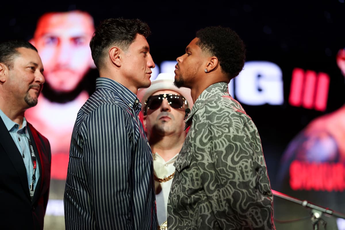 Shakur Stevenson and William Zepeda come face-to-face during the press conference ahead of their bout in New York
