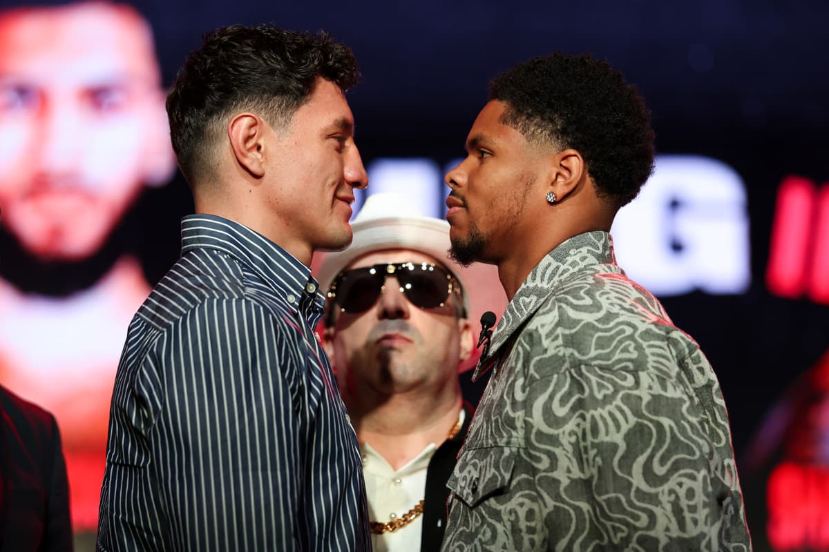 Shakur Stevenson and William Zepeda come face-to-face during the press conference ahead of their bout in New York