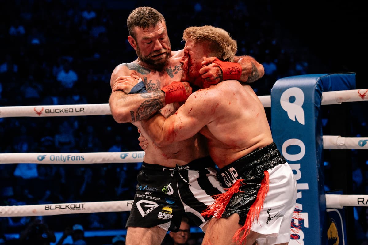 Shane Fichter and Daniel Gardner during their bout at BKFC 74 Salt Lake City