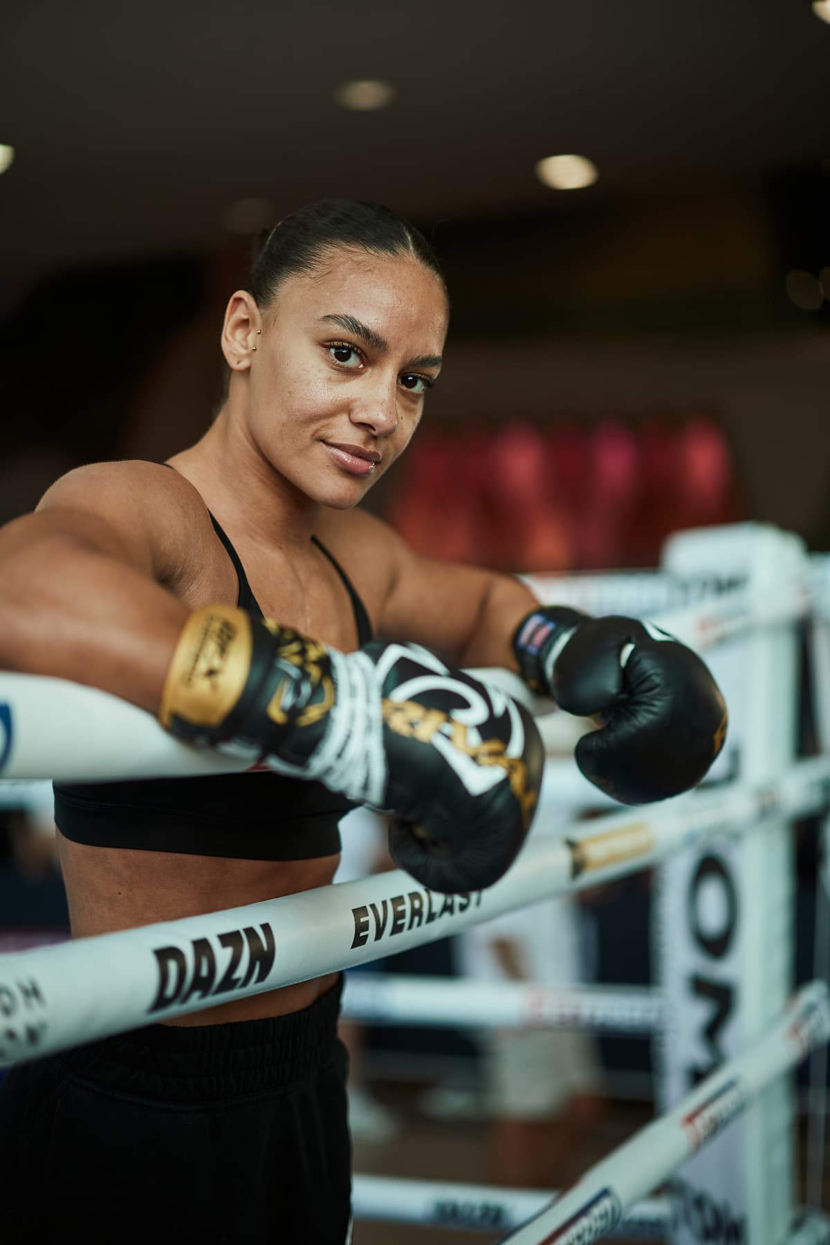 Shannon Ryan during a public workout in Romford, England ahead of her boxing bout against Fara El Bousairi