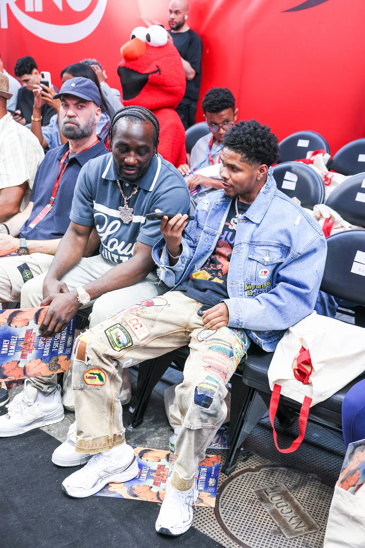 Terence Crawford and Shakur Stevenson during the Fatal Fury boxing event at Times Square in New York City