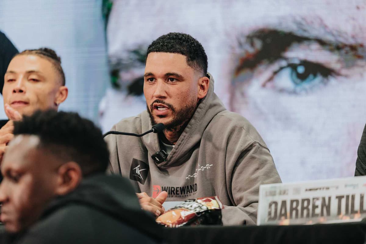 Ty Mitchell during the Misfits Boxing 21 press conference in Derby, England