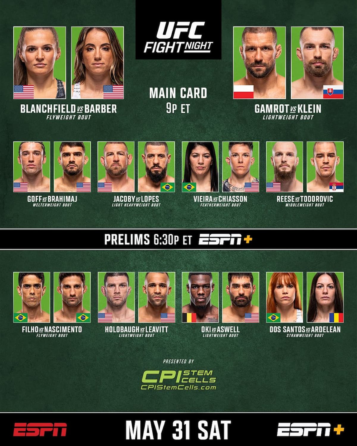 UFC Vegas 107 fight card