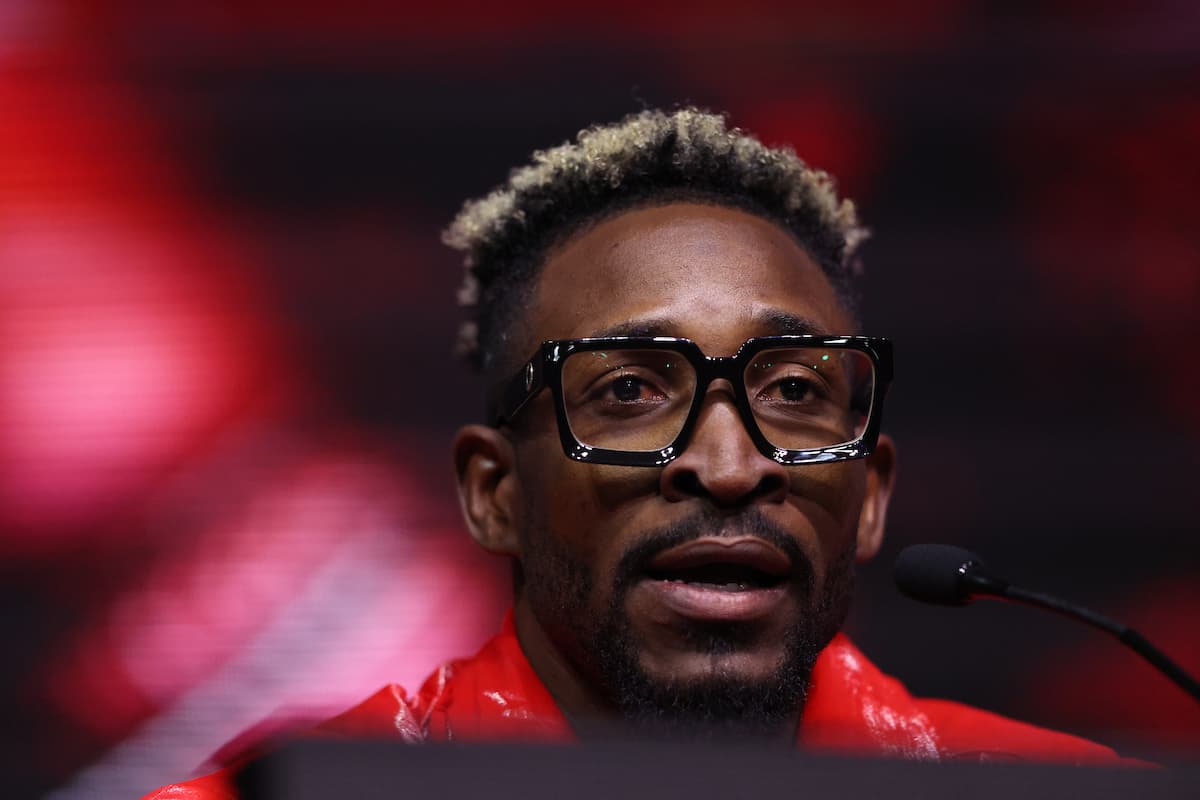William Scull at the press conference ahead of his bout against Canelo Alvarez