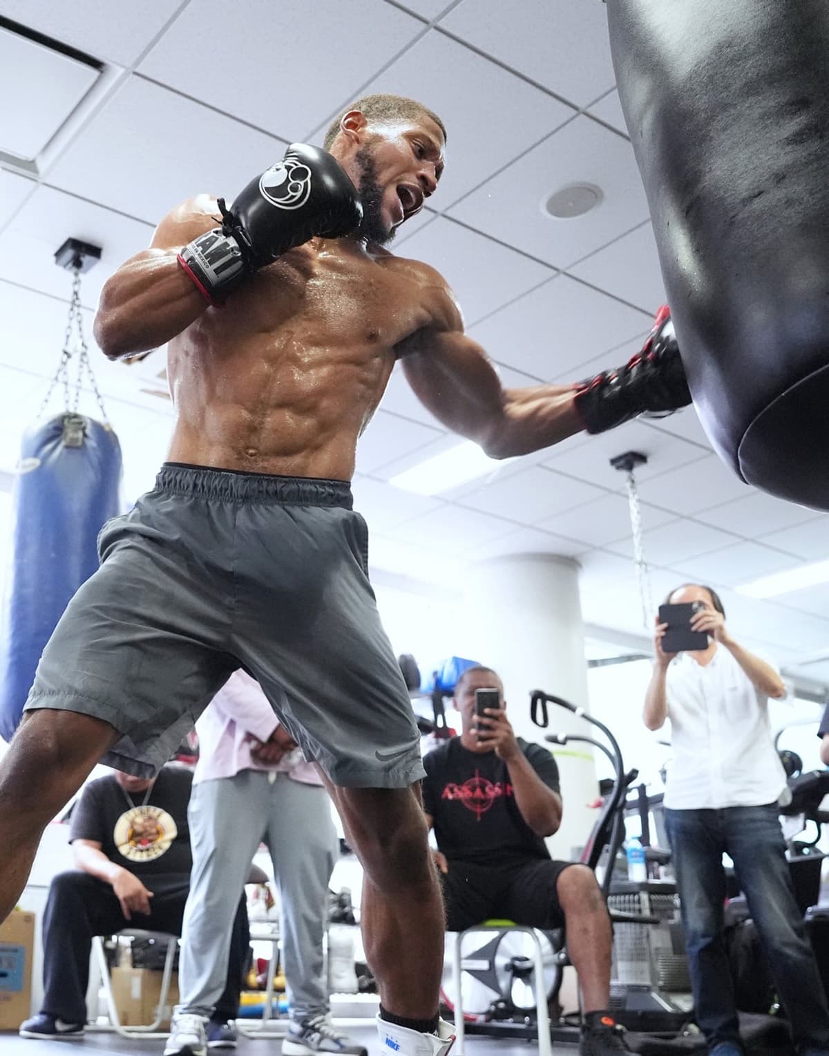 Brian Norman Jr punches a boxing bag