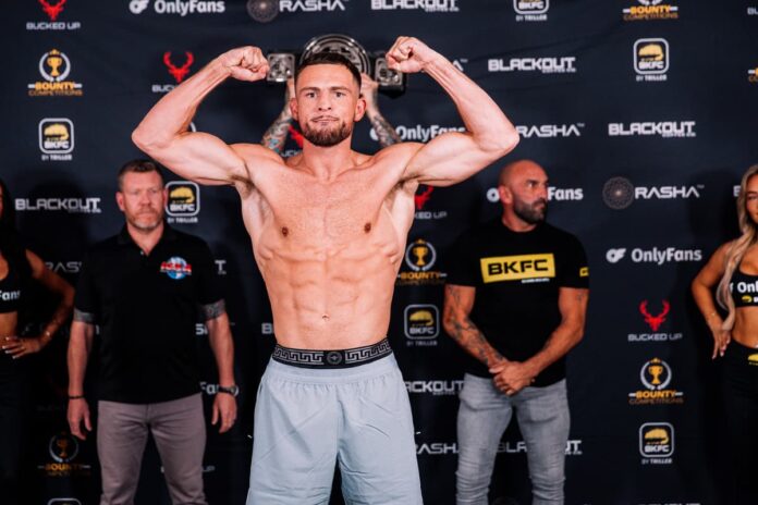 Connor Tierney during the weigh-in ahead of his bout against Danny Christie at BKFC 77 Birmingham