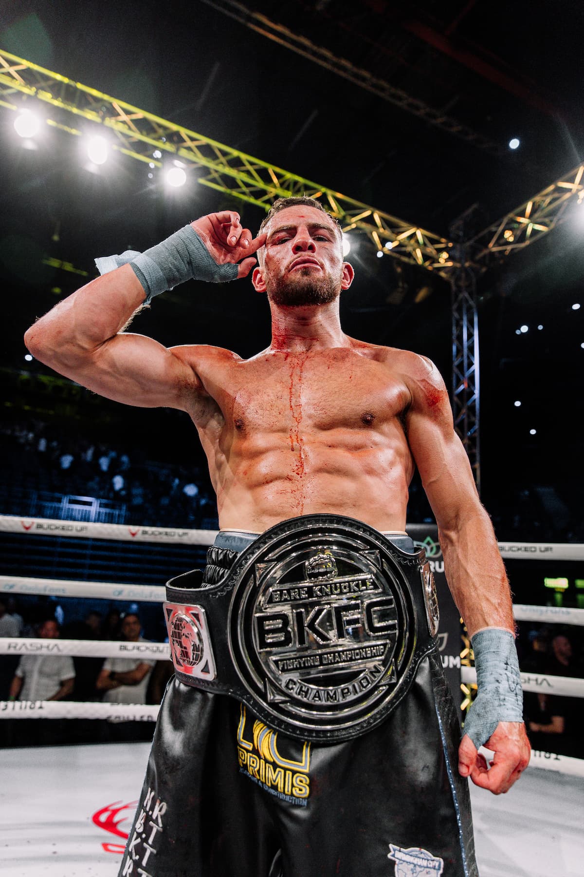 Connor Tierney retains his title against Danny Christie during their bout at BKFC 77 Birmingham