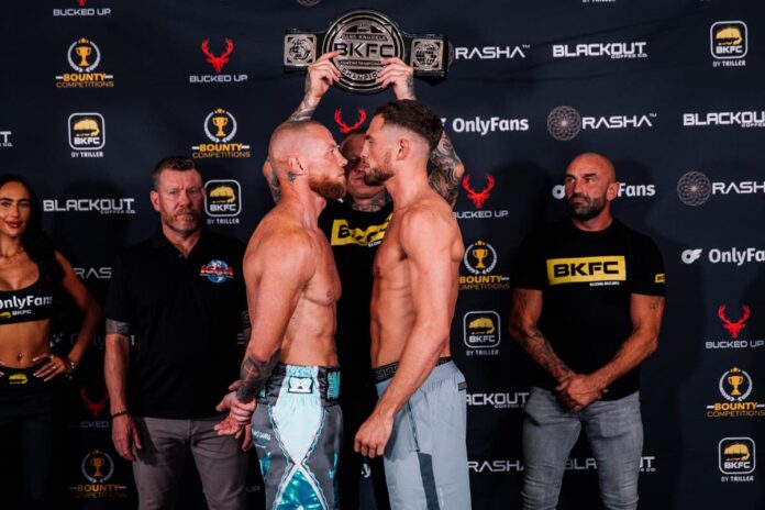Danny Christie and Connor Tierney face off at the BKFC 77 Birmingham weigh-in