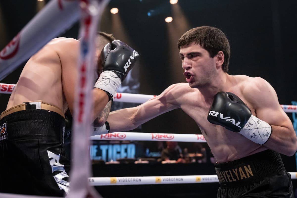 Erik Israyelyan and Alex Gagnon during their boxing bout in Montreal