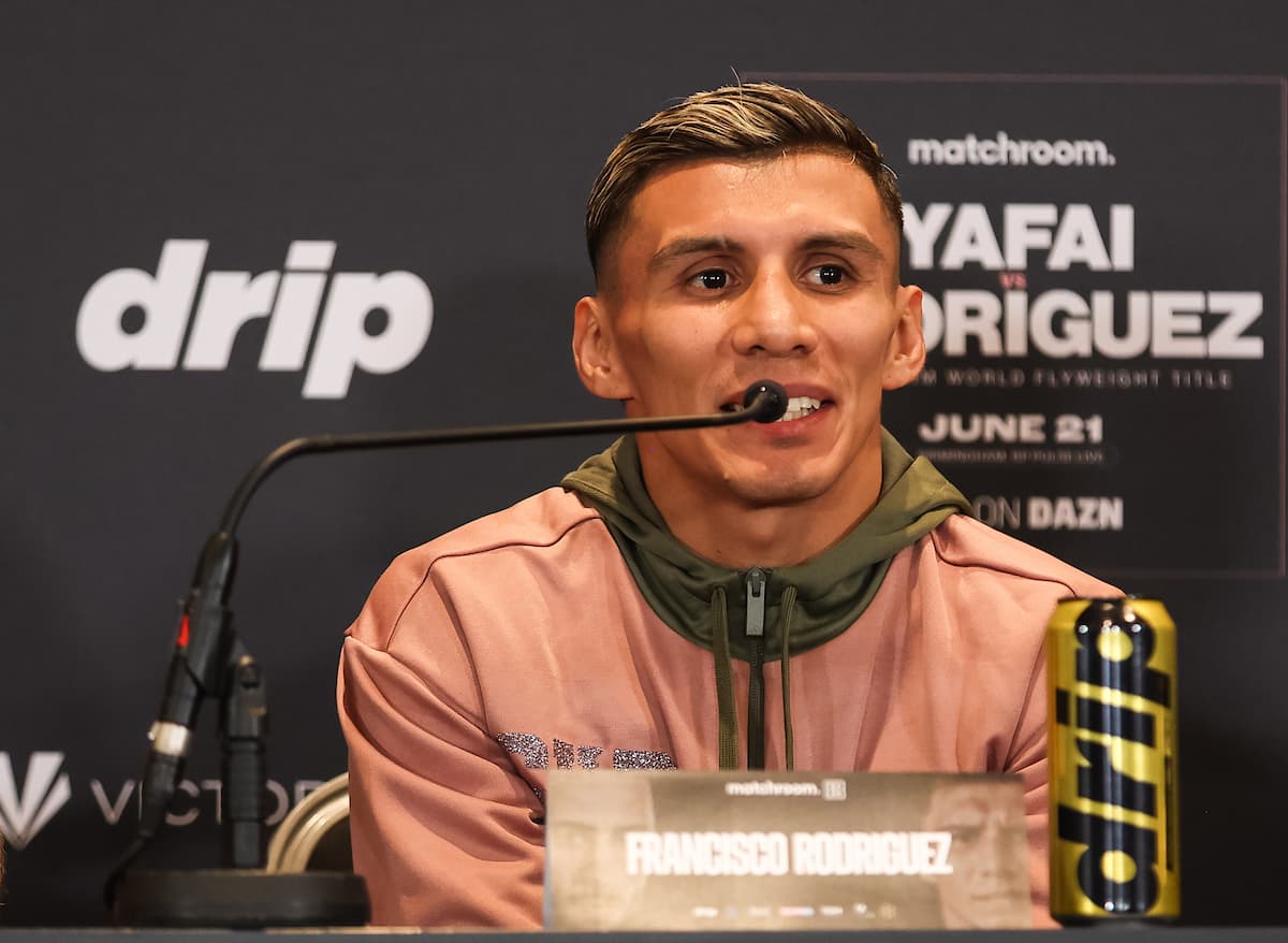 Francisco Rodriguez Jr at the press conference ahead of his boxing bout against Galal Yafai in Birmingham, England