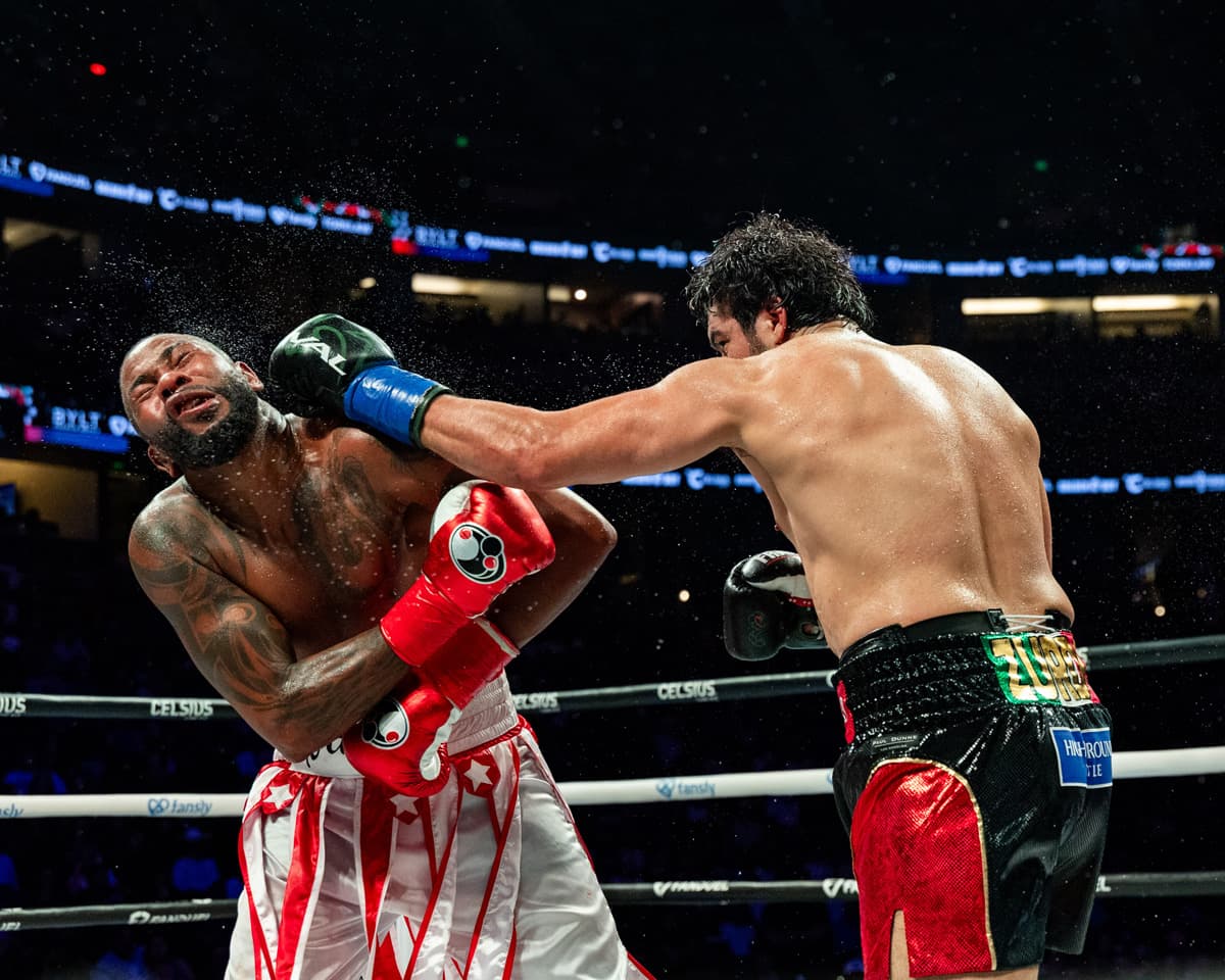 Gilberto Ramirez punches Yuniel Dorticos during their bout in Anaheim, CA