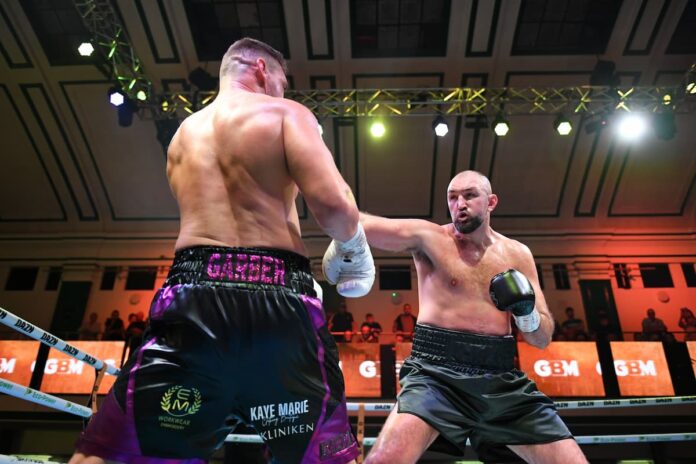 Hughie Fury during his boxing bout against Dan Garber in London