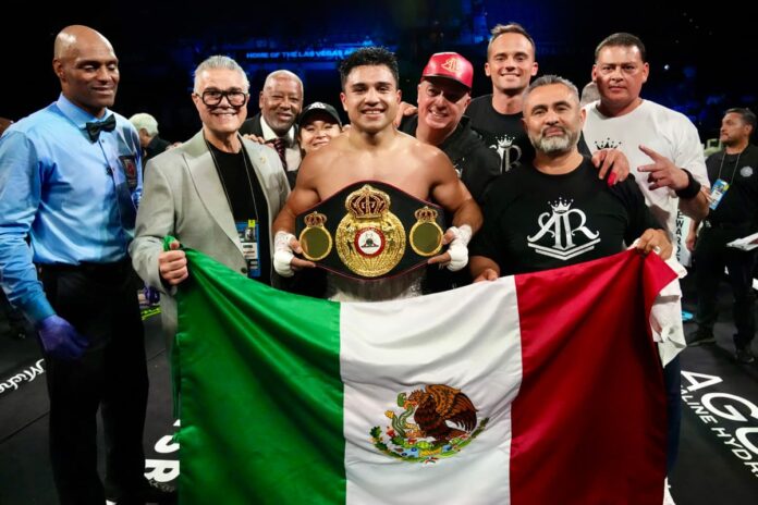 Jose Armando Resendiz after his bout against Caleb Plant in Las Vegas