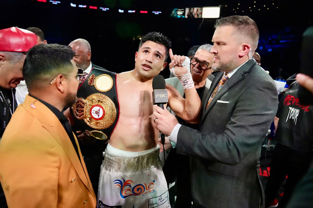 Jose Armando Resendiz after his bout against Caleb Plant in Las Vegas