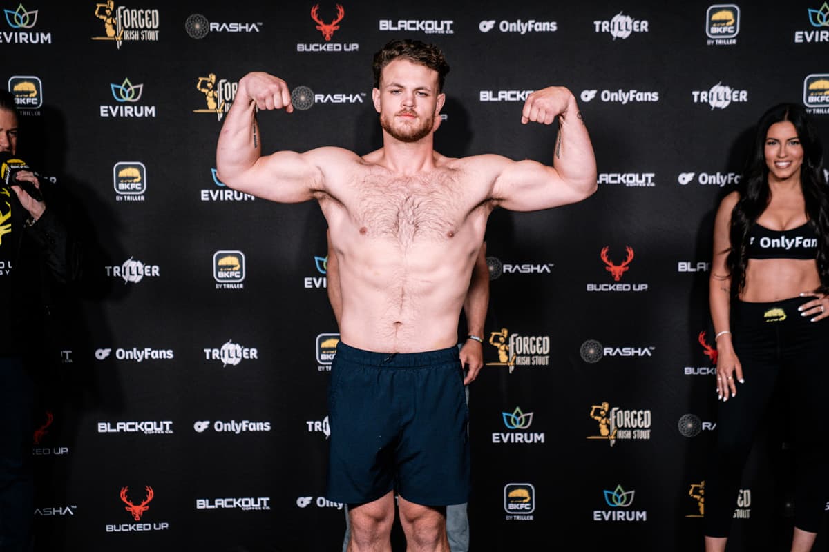 Joseph Peters during the weigh-in ahead of his bout against Drew Nolan at BKFC Mohegan Sun