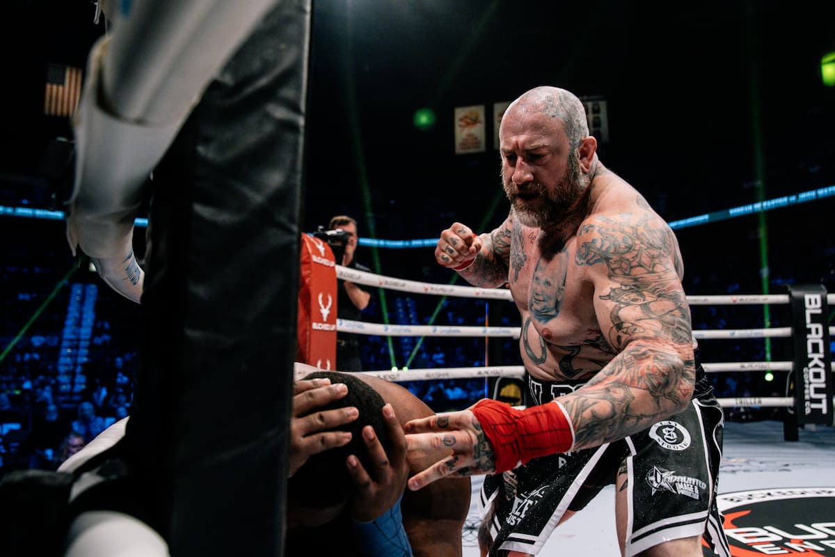 Josh Watson dominates Yorgan De Castro during their bare-knuckle boxing bout at BKFC Mohegan Sun