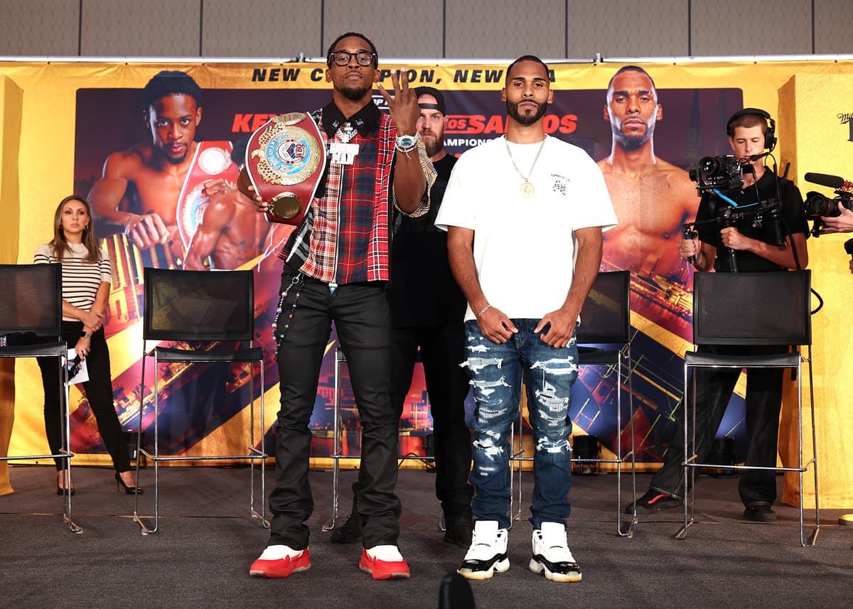 Keyshawn Davis and Edwin De Los Santos at the press conference in Norfolk, VA