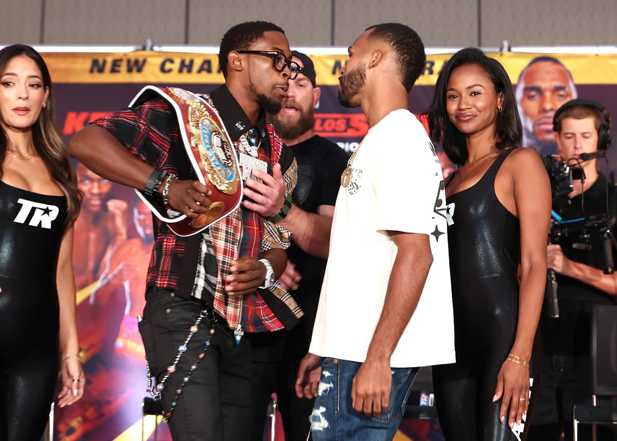 Keyshawn Davis and Edwin De Los Santos at the press conference in Norfolk, VA