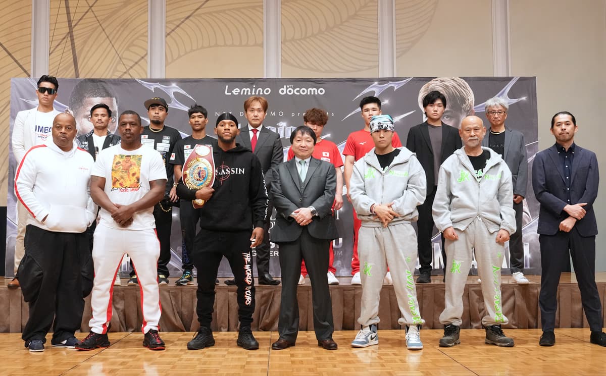 The Norman vs Sasaki press conference participants ahead of their bouts in Tokyo