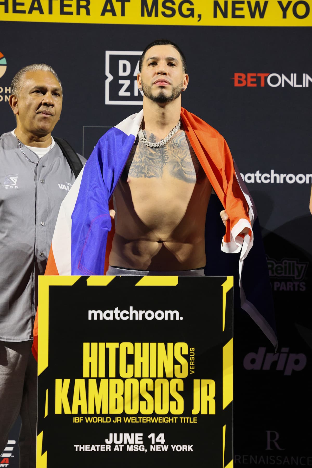 Pablo Valdez at the weigh-in in New York