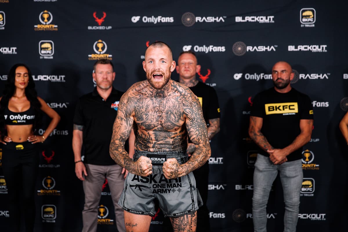 Paul O'Sullivan during the weigh-in ahead of his bout against Kris Trezise at BKFC 77 Birmingham