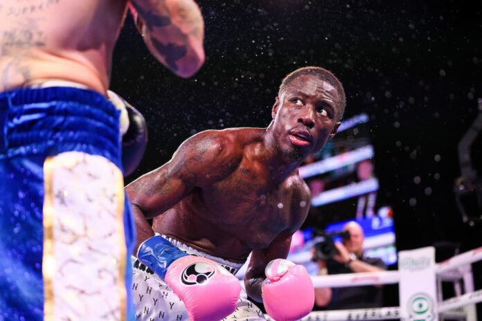 Richardson Hitchins during his bout against George Kambosos Jr at The Theater at MSG in New York