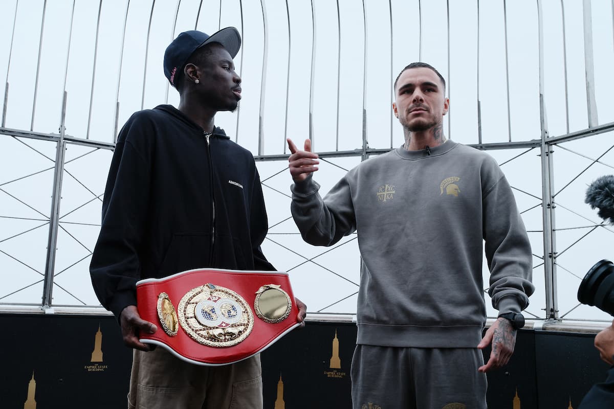Richardson Hitchins and George Kambosos Jr at the Empire State Building in New York
