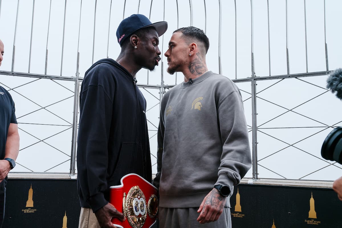Richardson Hitchins and George Kambosos Jr at the Empire State Building in New York